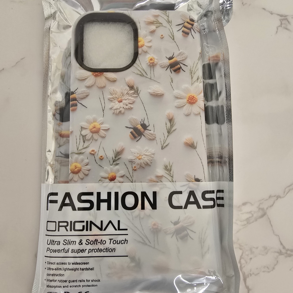 New and Unopened Package IPhone Case with Honeybees and Daisies